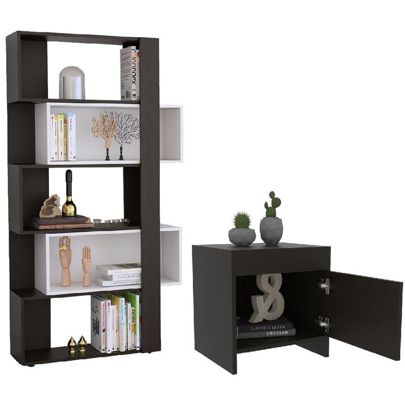 RTA DESIGN - Combo para multifuncional mykonos incluye biblioteca y mesa de noche