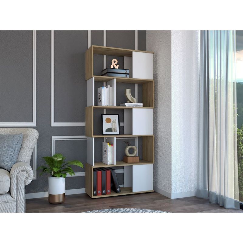 RTA DESIGN - Biblioteca Noah Macadamia y Blanco Vainilla