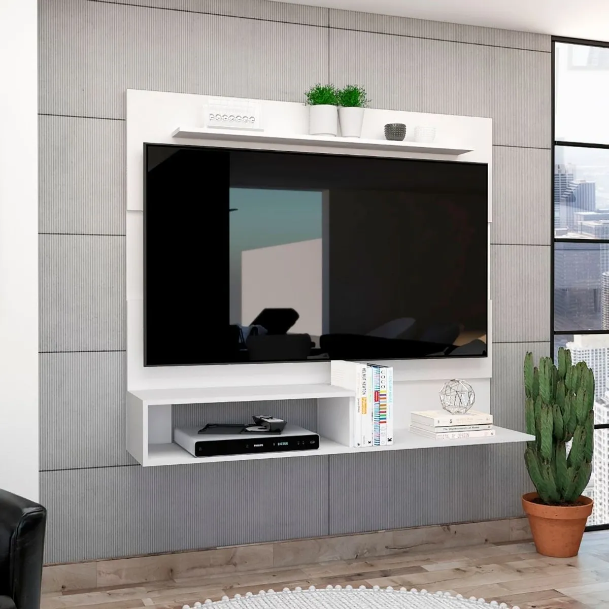 RTA DESIGN - Panel de Tv Ascher Blanco Para Televisor de Hasta 55°_.