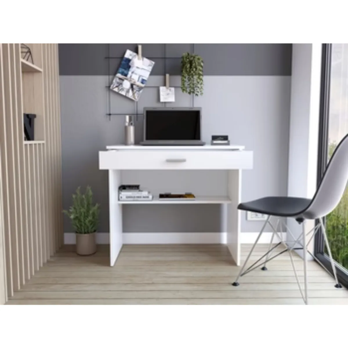 RTA DESIGN - Escritorio Eros Blanco con Cajón Multiusos de Correderas_.