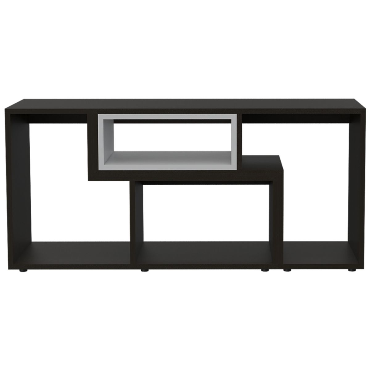 RTA DESIGN - Mesa para TV Ascher Wengue y Blanco con espacio para televisor de 50 pulgadas