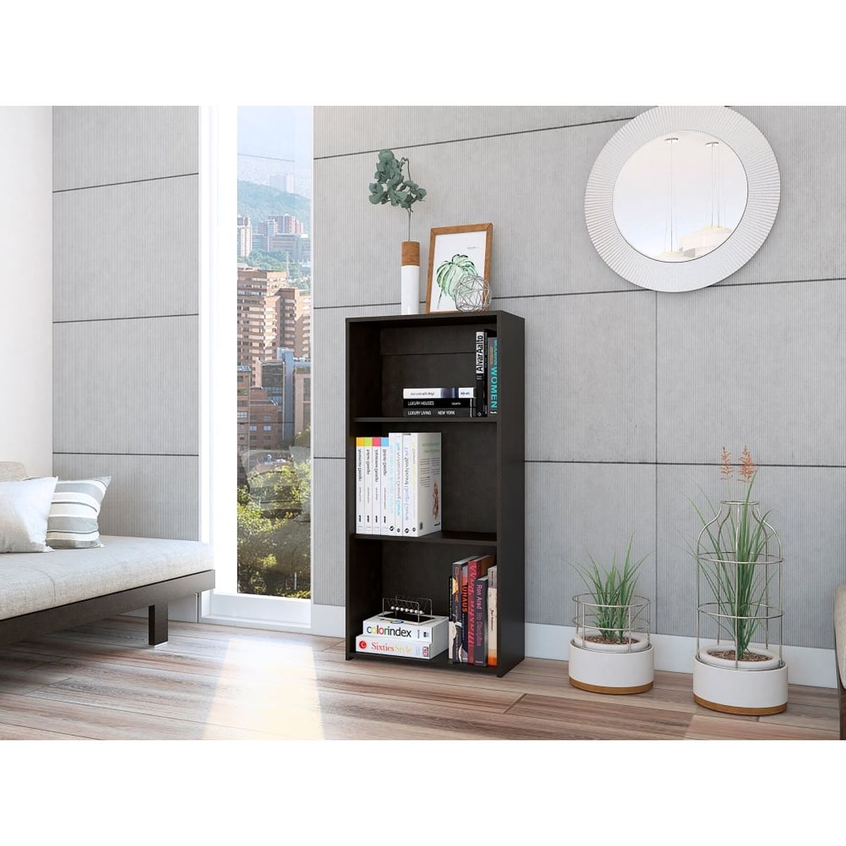 RTA DESIGN - Biblioteca Leroy Wengue Con Variedad de Entrepaños