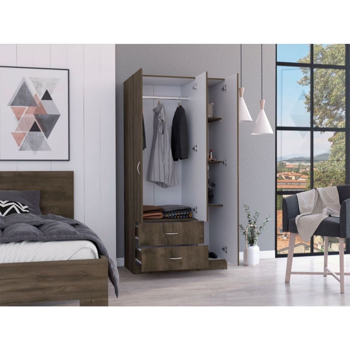 RTA DESIGN - Closet América Nogal y Blanco_.
