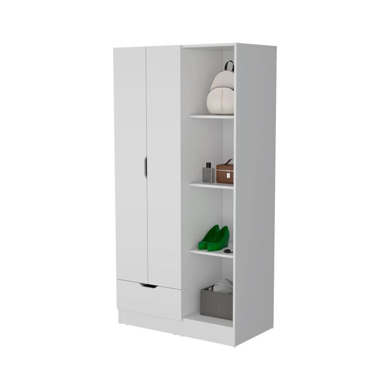 RTA DESIGN - Closet Memphis Blanco Duqueza con un tubo cromado