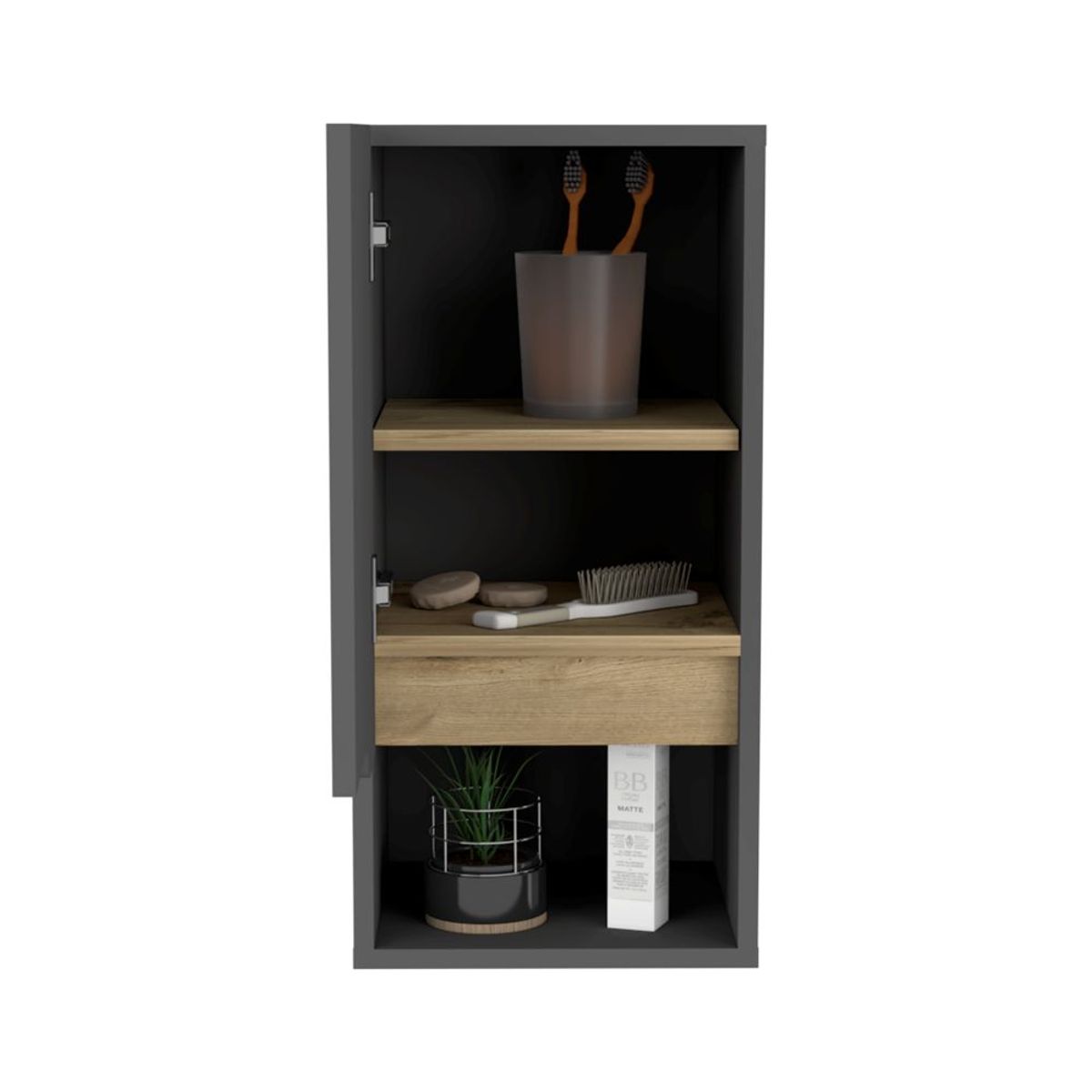 RTA DESIGN - Gabinete de Baño Apolis Plata Oscuro y Café Claro