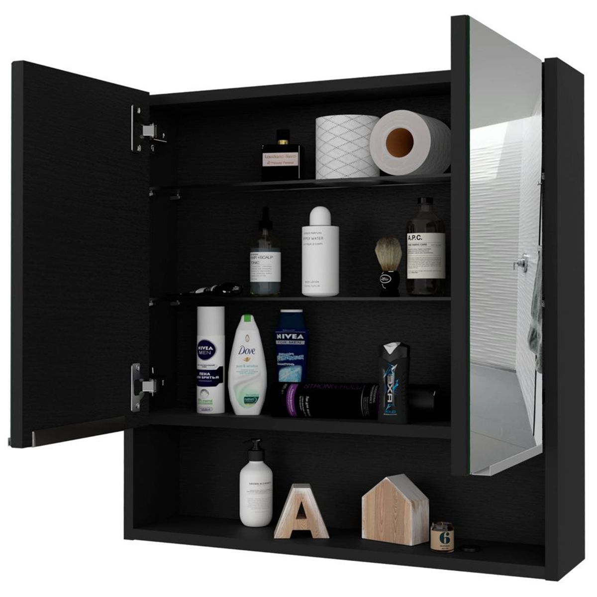 RTA DESIGN - Gabinete de Baño Rawana Wengue Incluye Espejo y Entrepaños
