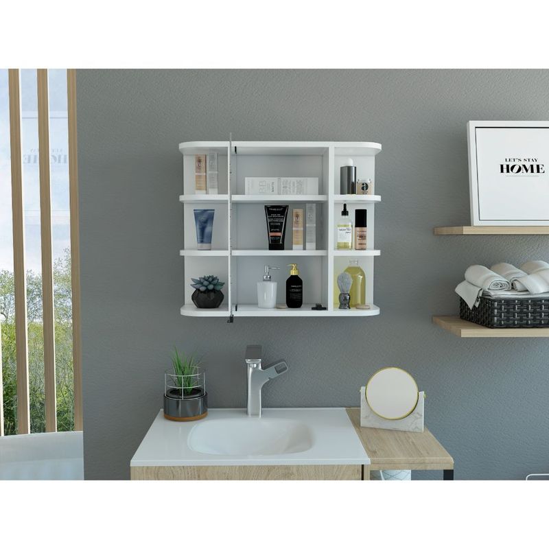 RTA DESIGN - Gabinete de Baño Delio Blanco con Una Puerta de Espejo Abatibley