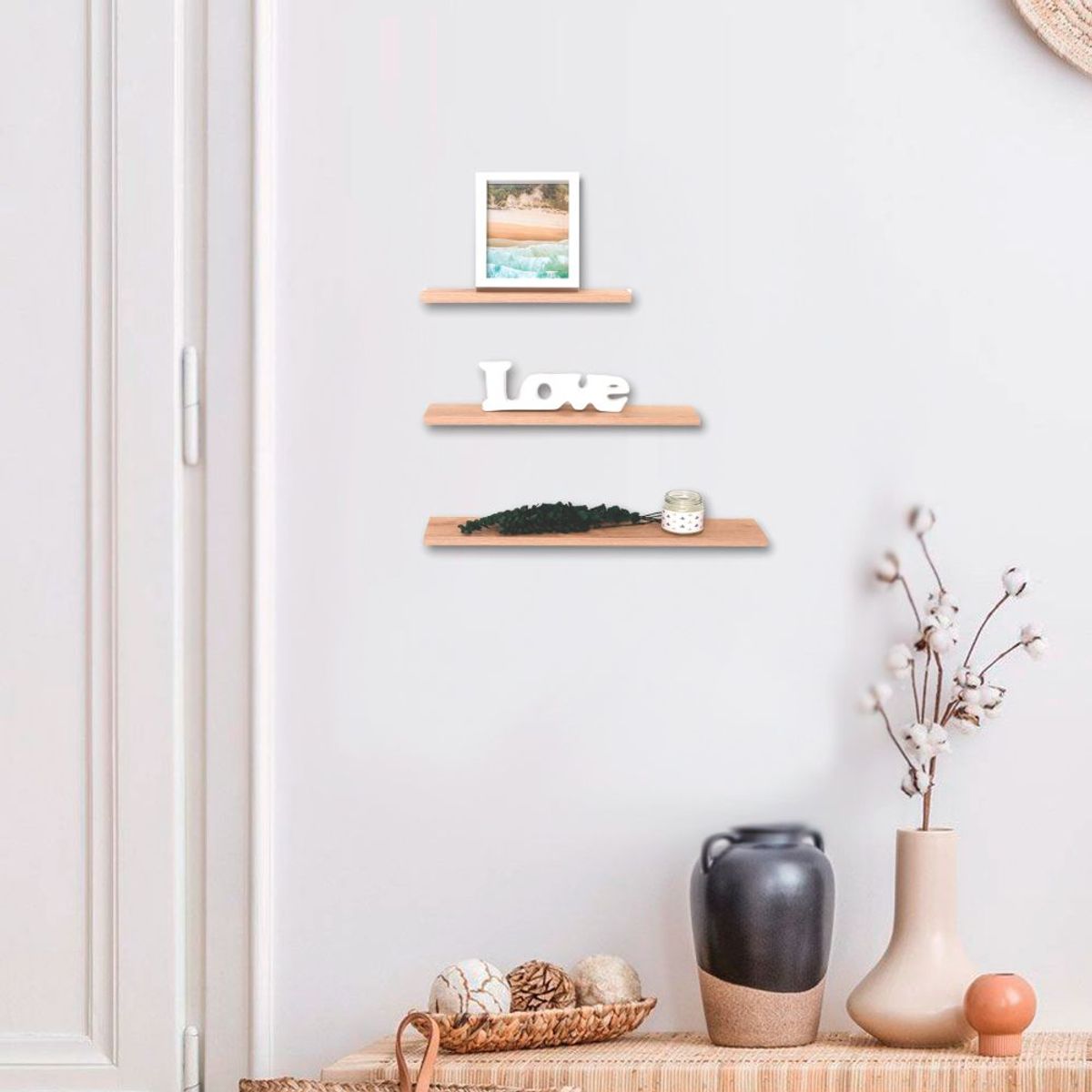 RTA DESIGN - Set de Repisas Flotantes Ballucci Beige X3 Unidades