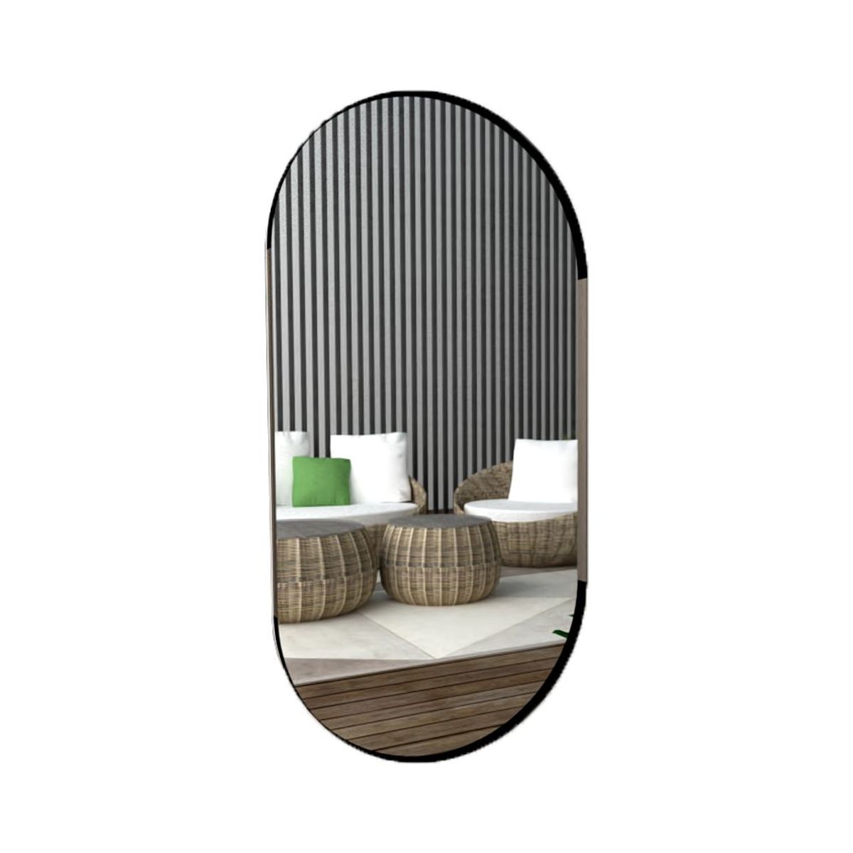 RTA DESIGN - Espejo Rectangular Lukman Negro con Marco En Estructura Metálica