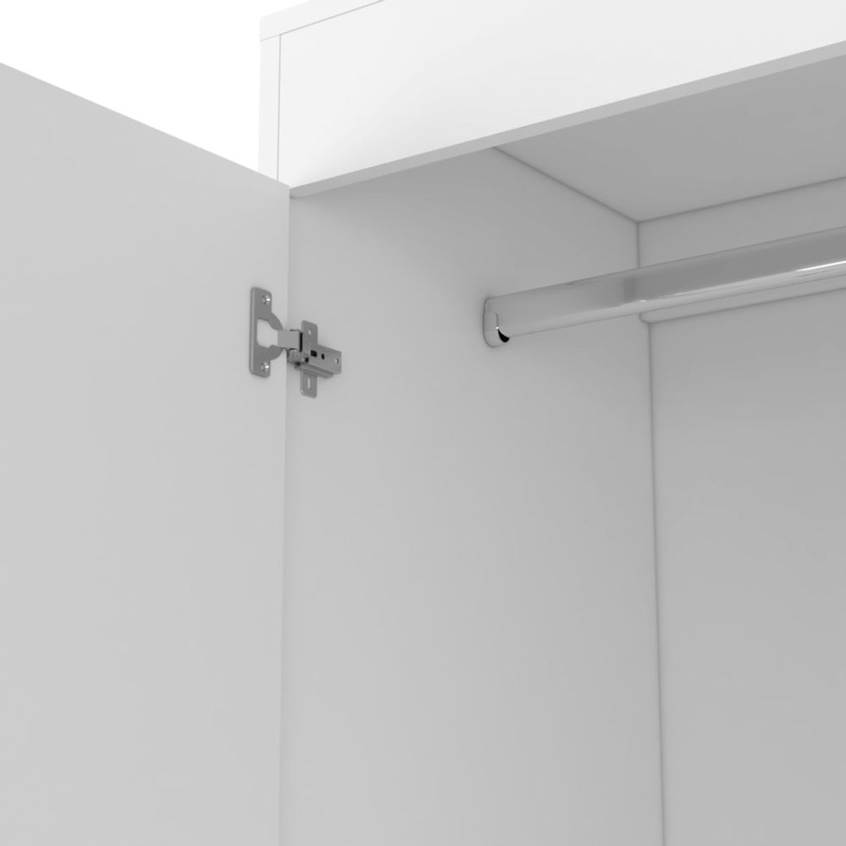 RTA DESIGN - Closet Agata Blanco con Dos Cajones y Tubo Cromado Para Colgar Ropa ZF