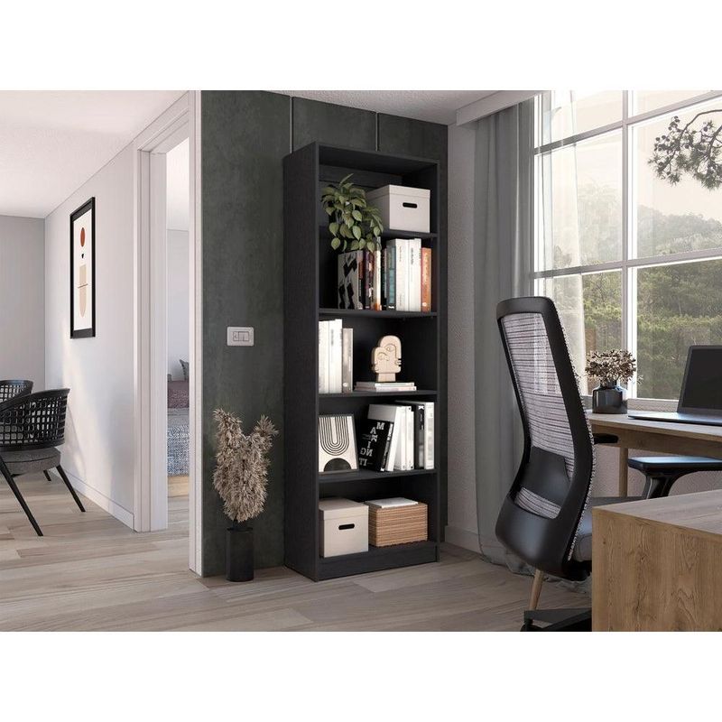 RTA - Biblioteca Home Wengue con Cinco Entrepaños