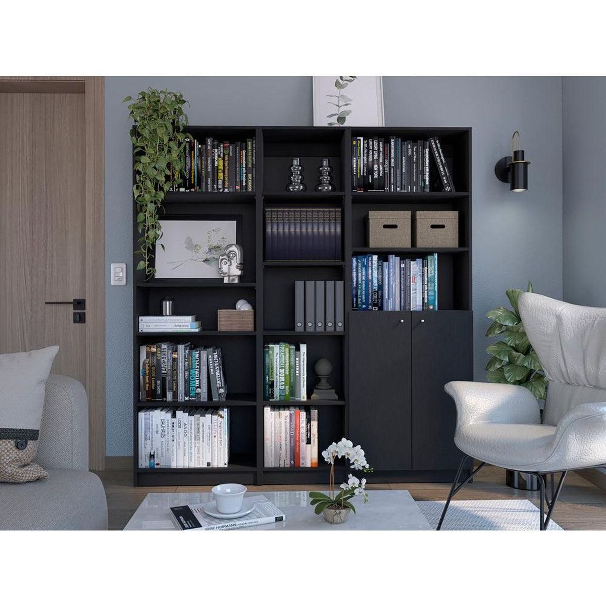 RTA - Combo de Bibliotecas Home Eco Wengue Incluye Tres Bibliotecas