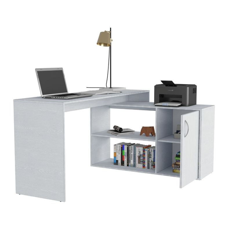 RTA DESIGN - Escritorio Axis Blanco con una Puerta y cuatro Entrepaños VM Hogar