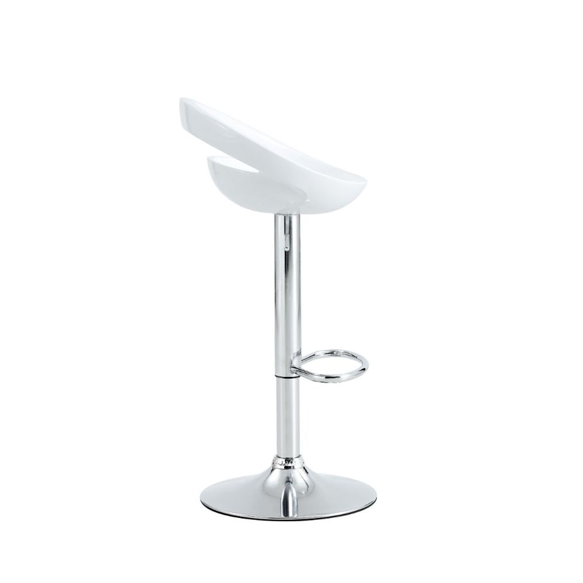 RTA DESIGN - Silla Bar Turón Blanco  base metal cromado