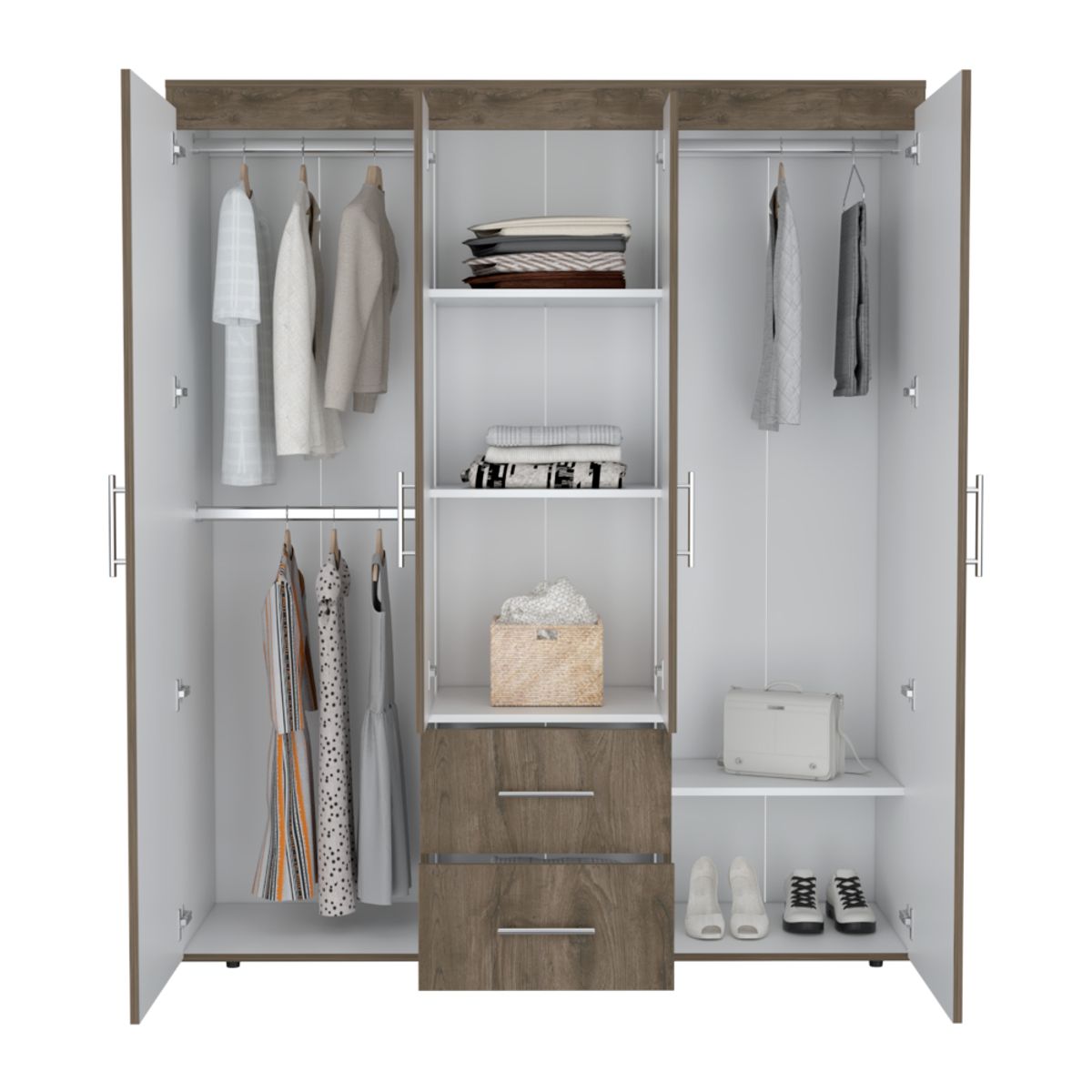 RTA DESIGN - Closet Bariloche Bombay Blanco Pequeño con EntrepañosCuatro Puertas_.