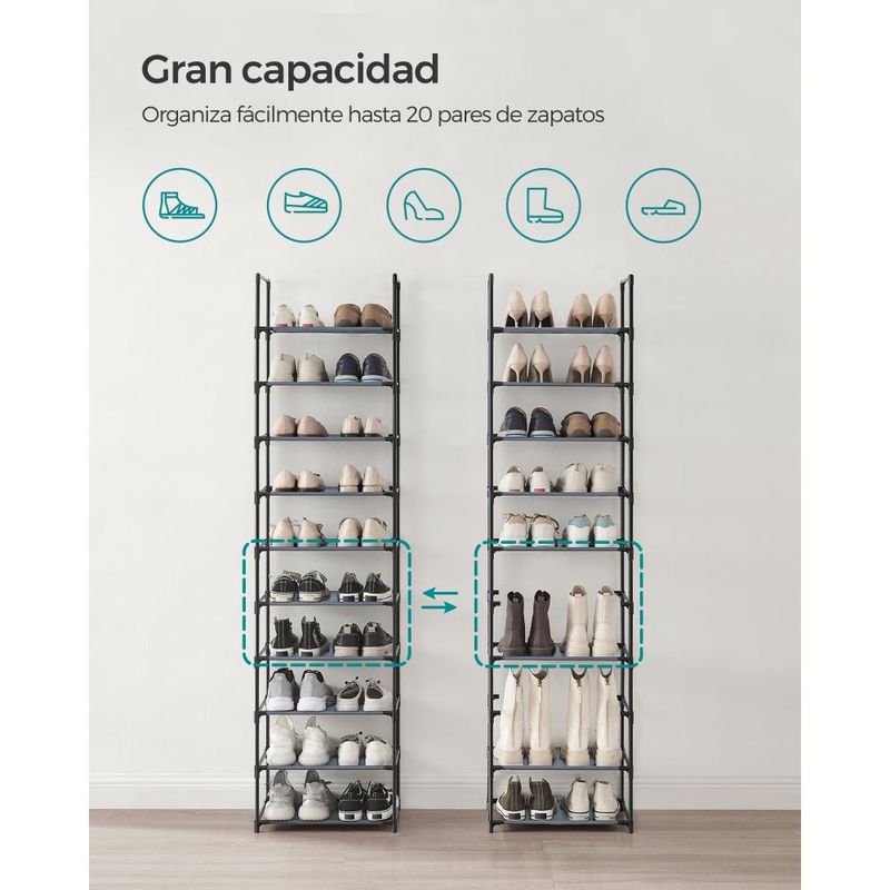 RTA DESIGN - Zapatero Songmics 10 Niveles Gris