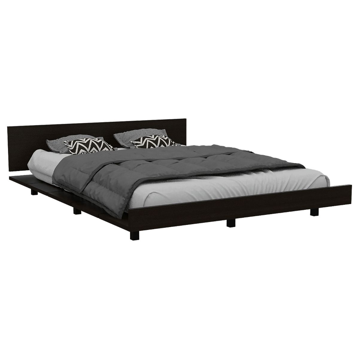 RTA DESIGN - Cama Queen Wesley Wengue y Miel Incluye Tendido de Tablas