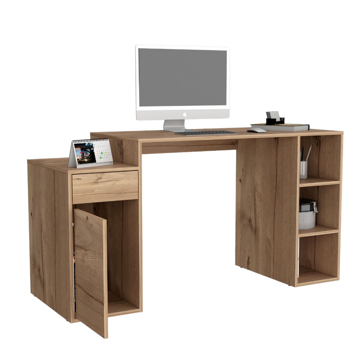 RTA DESIGN - Escritorio Amik Café Claro con una puerta abatible