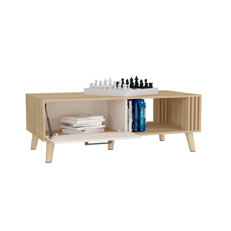 RTA DESIGN - Mesa de Centro Vanez Capri y Fresno Europeo Fácil de armar