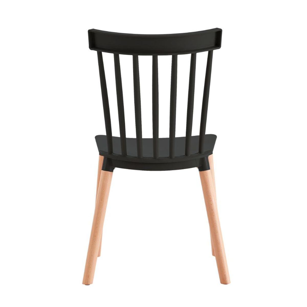 RTA DESIGN - Kit de Seis Sillas Jeicob Negro  cómodo asiento y patas en madera