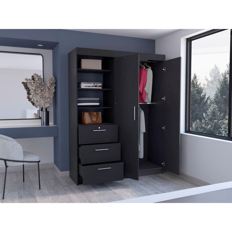 RTA DESIGN - Closet Pekín Wengue Dos Puertas Abatibles y Tres Cajones Organizadores