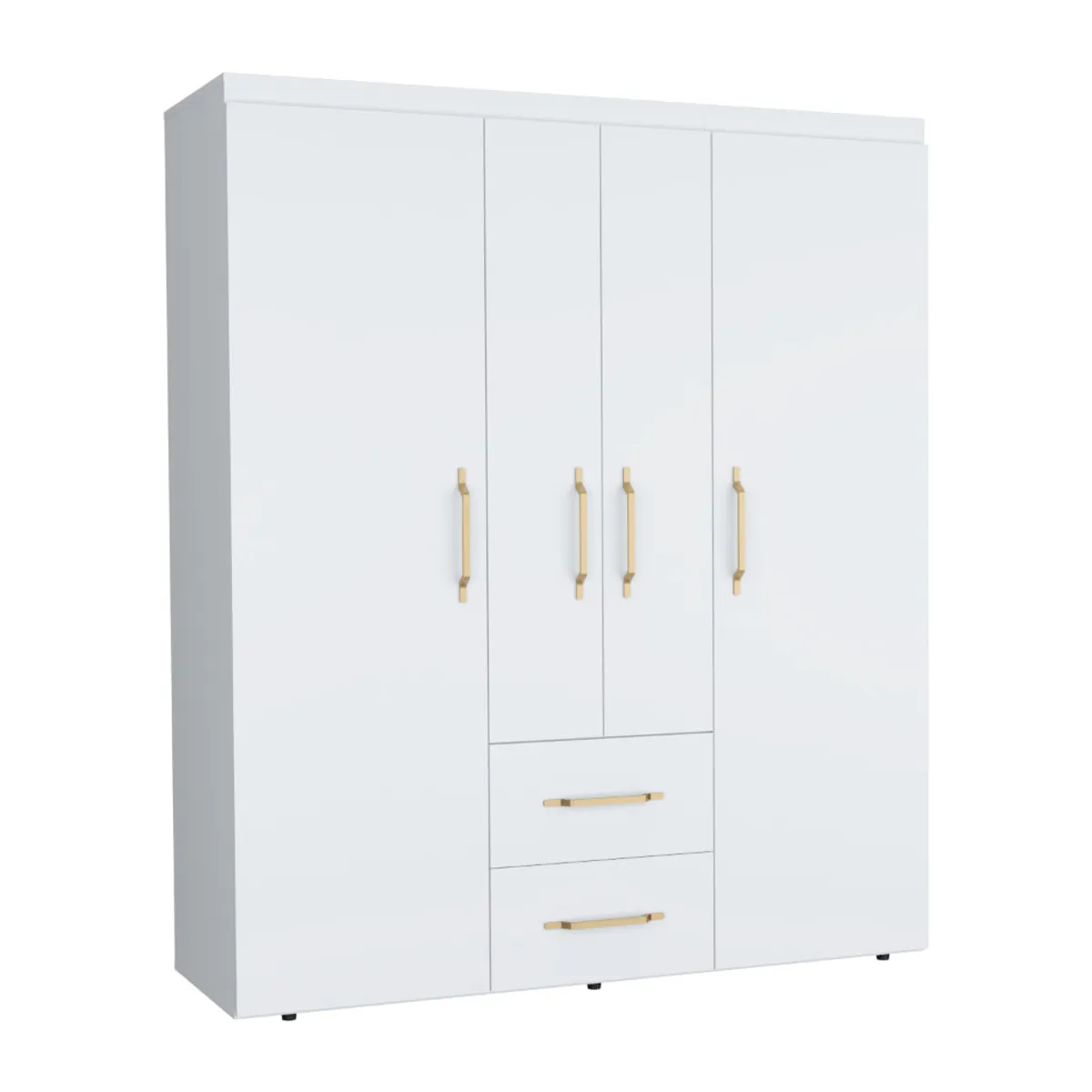 RTA DESIGN - Closet Bariloche Bombay Dorado Pequeño con Entrepaños y Cuatro Puertas
