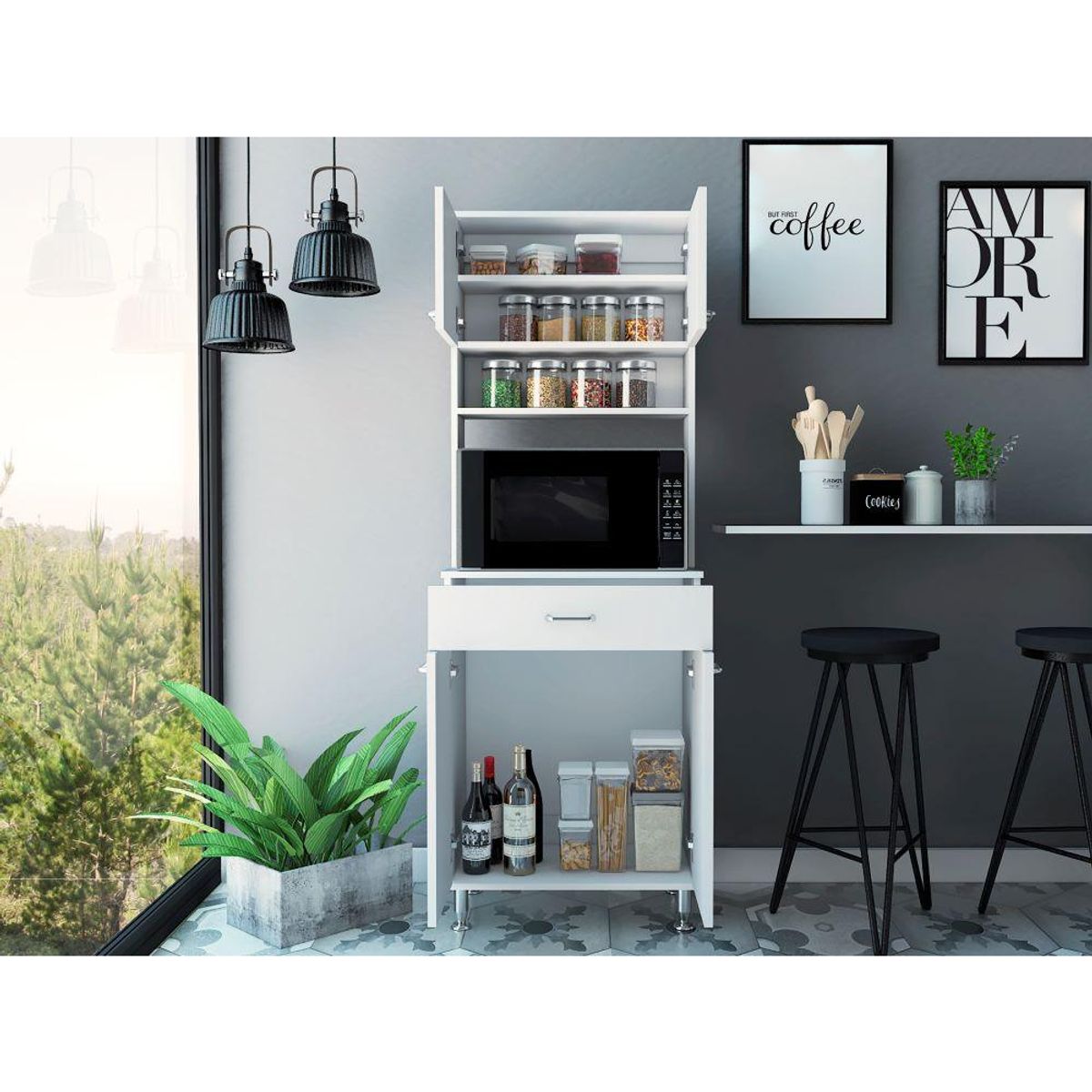 RTA DESIGN - Alacena Bagan Blanco Nevado con Amplio Capacidad de Almacenamiento