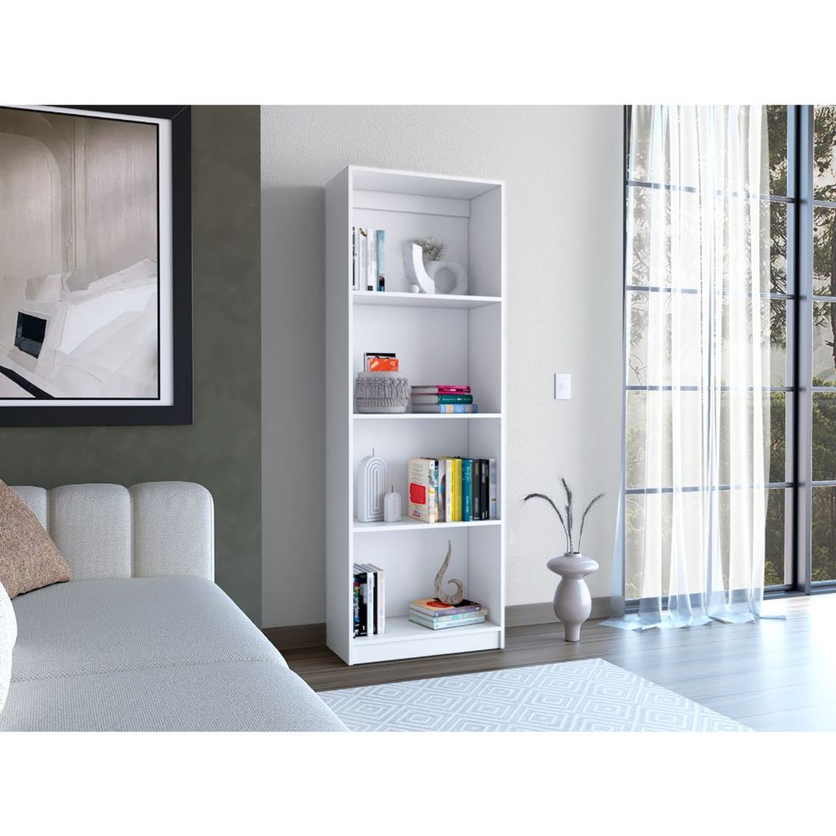 RTA DESIGN - Biblioteca Home Blanco con Cuatro Entrepaños ZF