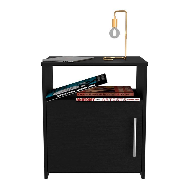 RTA DESIGN - Mesa de Noche Nordik Wengue con Una Puerta Batiente ZF