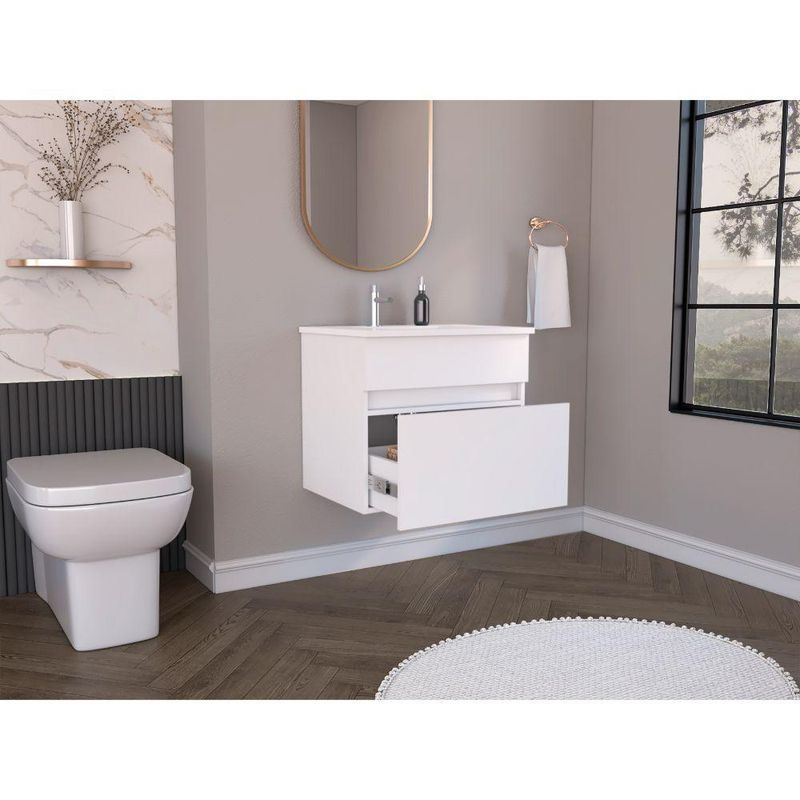 RTA DESIGN - Mueble Lavamanos Aydin 50 Blanco con un cajon y amplio espacio ZF