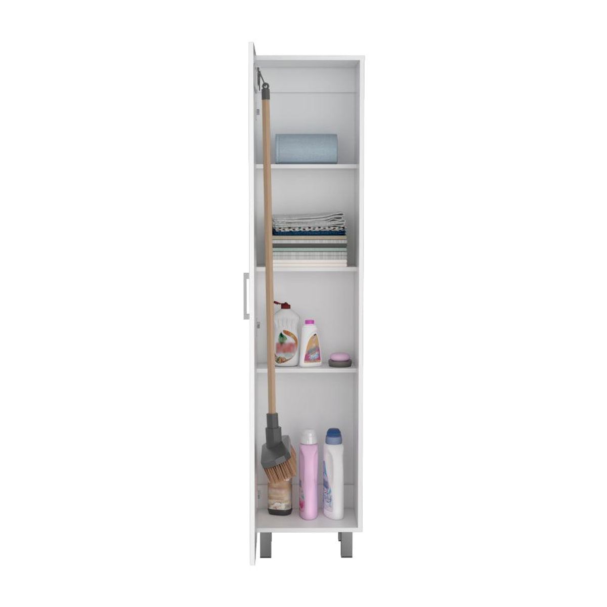 RTA - Mueble de Aseo Vinto Blanco con colgador de escobas ZF
