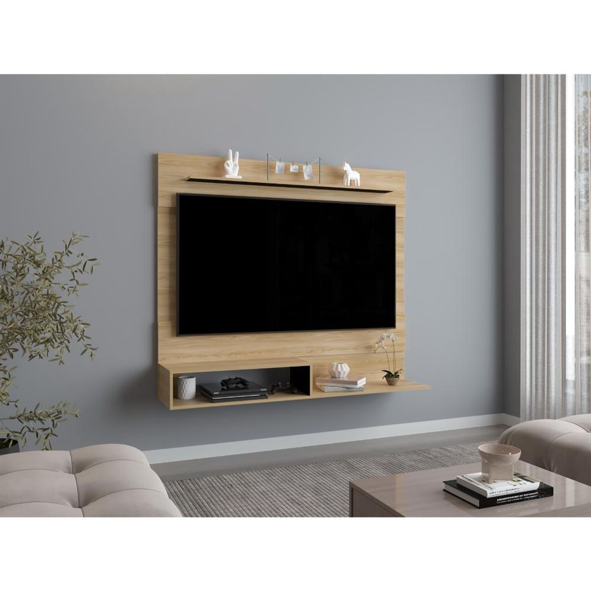 RTA DESIGN - Panel de Tv Ascher Fresno Europeo y Wengue Hasta 70 Pulgadas