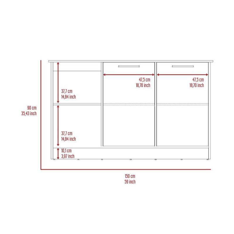 RTA DESIGN - Barra de Cocina Samara Blanco y Café Claro