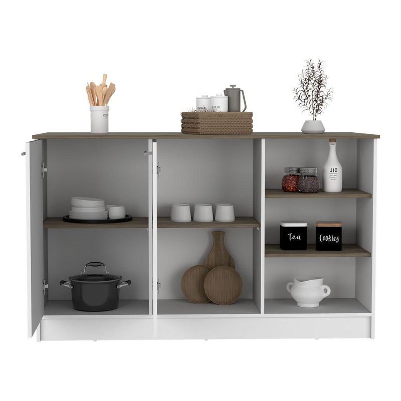 RTA DESIGN - Barra de Cocina Lugano Blanco Nevado y Nogal