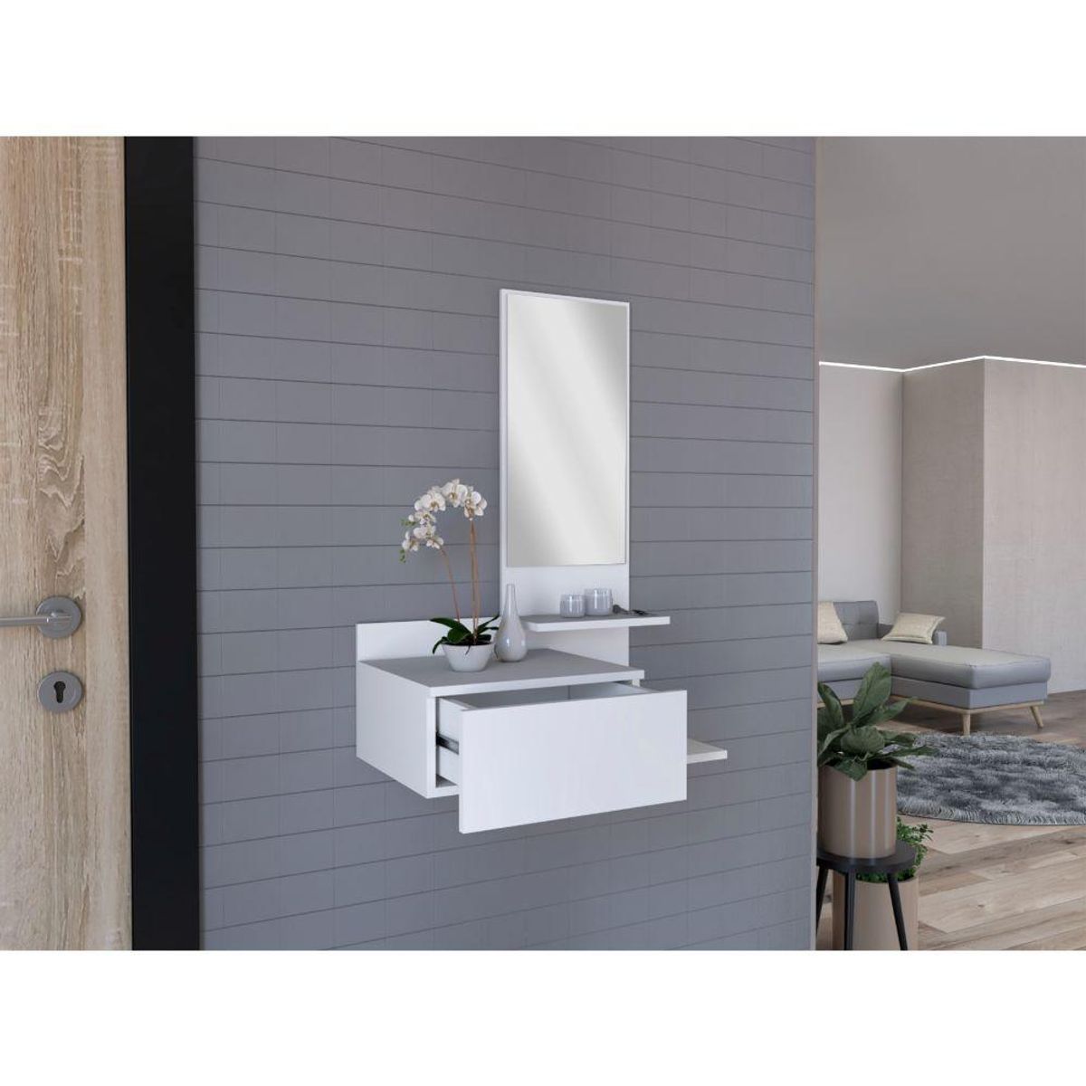 RTA DESIGN - Mesa Flotante Recibidor Viena Blanco