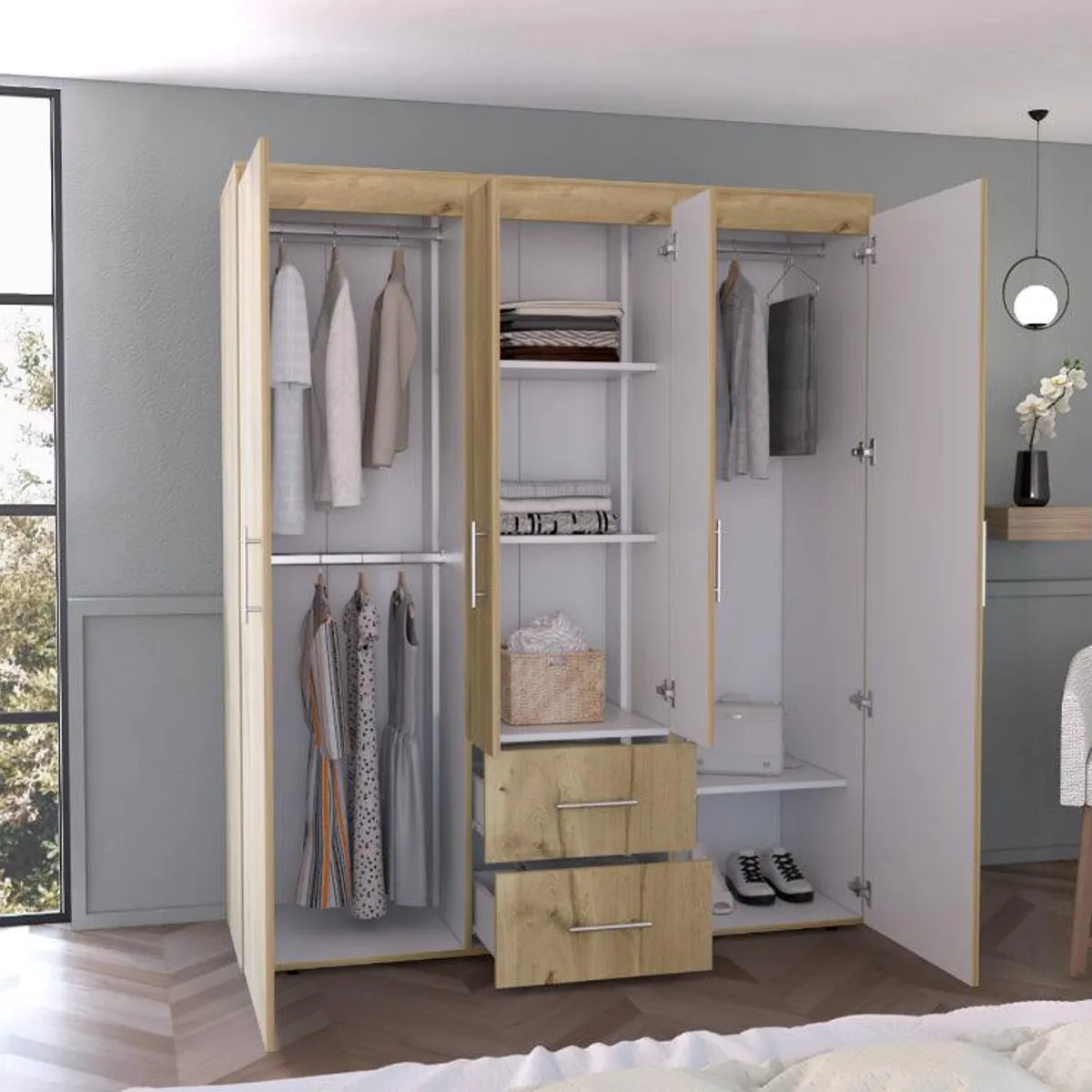 RTA DESIGN - Closet Bariloche Bombay Eco Café Claro y Blanco_.