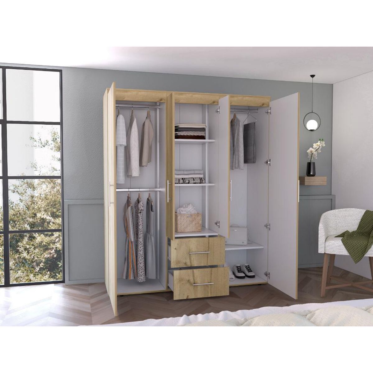 RTA DESIGN - Closet Bariloche Bombay Eco Café Claro y Blanco_.