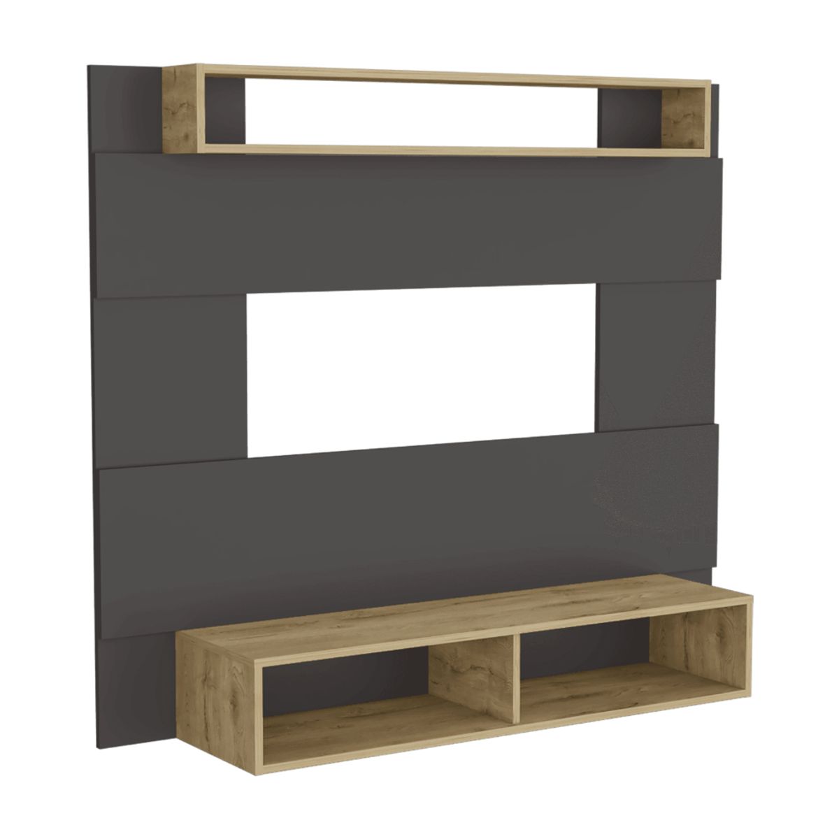 RTA DESIGN - Panel de Tv Chares Plata Oscuro y Macadamia Hasta 55 Pulgadas