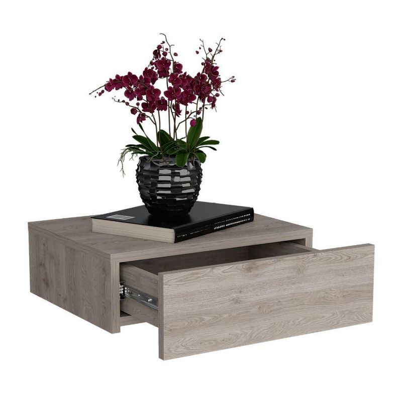 RTA DESIGN - Mesa de Noche Flotante Milano Humo Con un cajón
