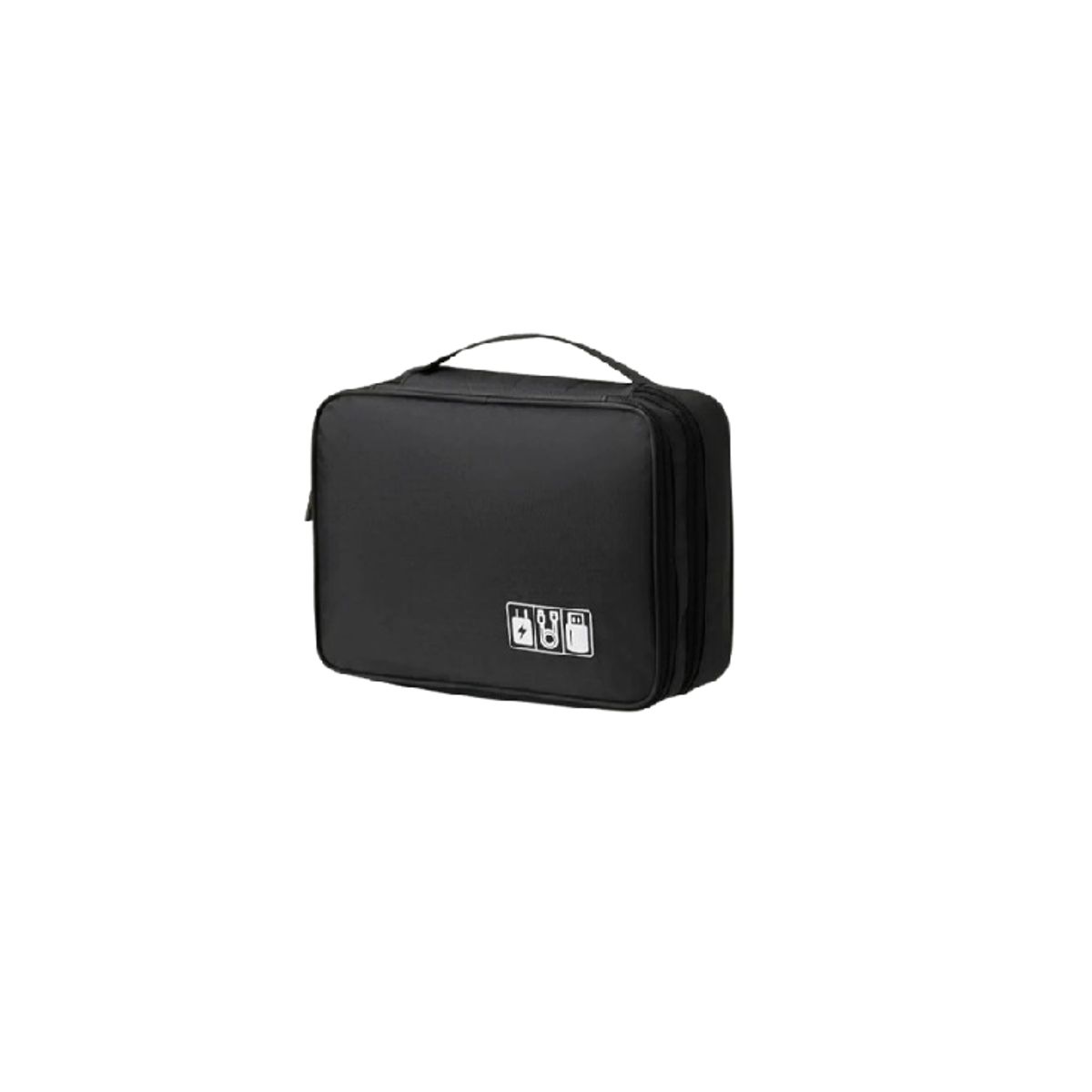GENERICO - Estuche Organizador Cable Bolsa Electronico Grande 2 Niveles Negro