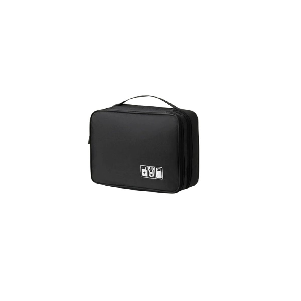 GENERICO - Estuche Organizador Cable Bolsa Electronico Grande 2 Niveles Negro