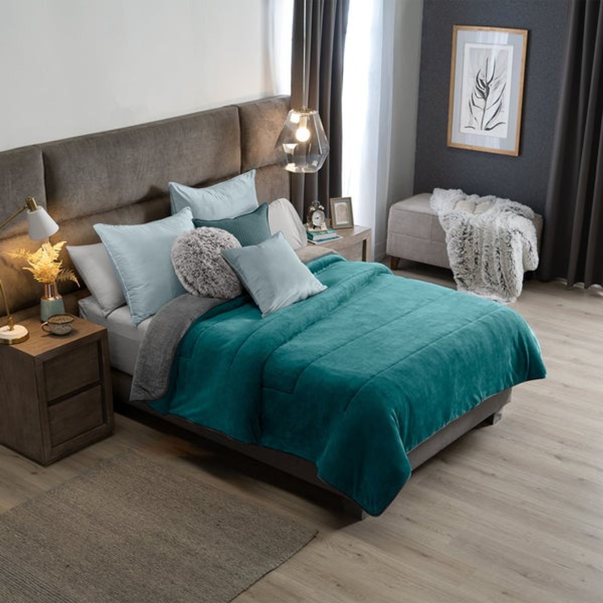 VIANNEY - Vianney Cobija Invernal Turquesa DOBLE-SENCILLO
