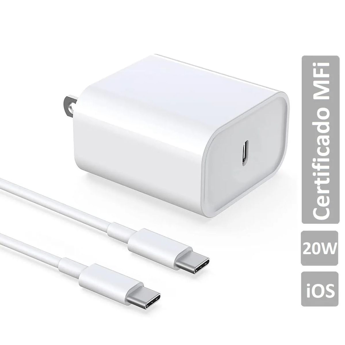 GENERICO - Cargador para Iphone 15 16 17 Carga Rápida completo Chip Mfi usb tipo c