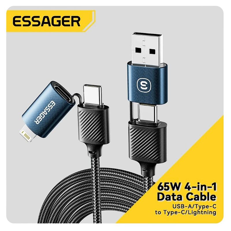 GENERICO - Cable USB Carga Rápida 2 en 2 Tipo C Samsung Xiaomi Apple Tablet
