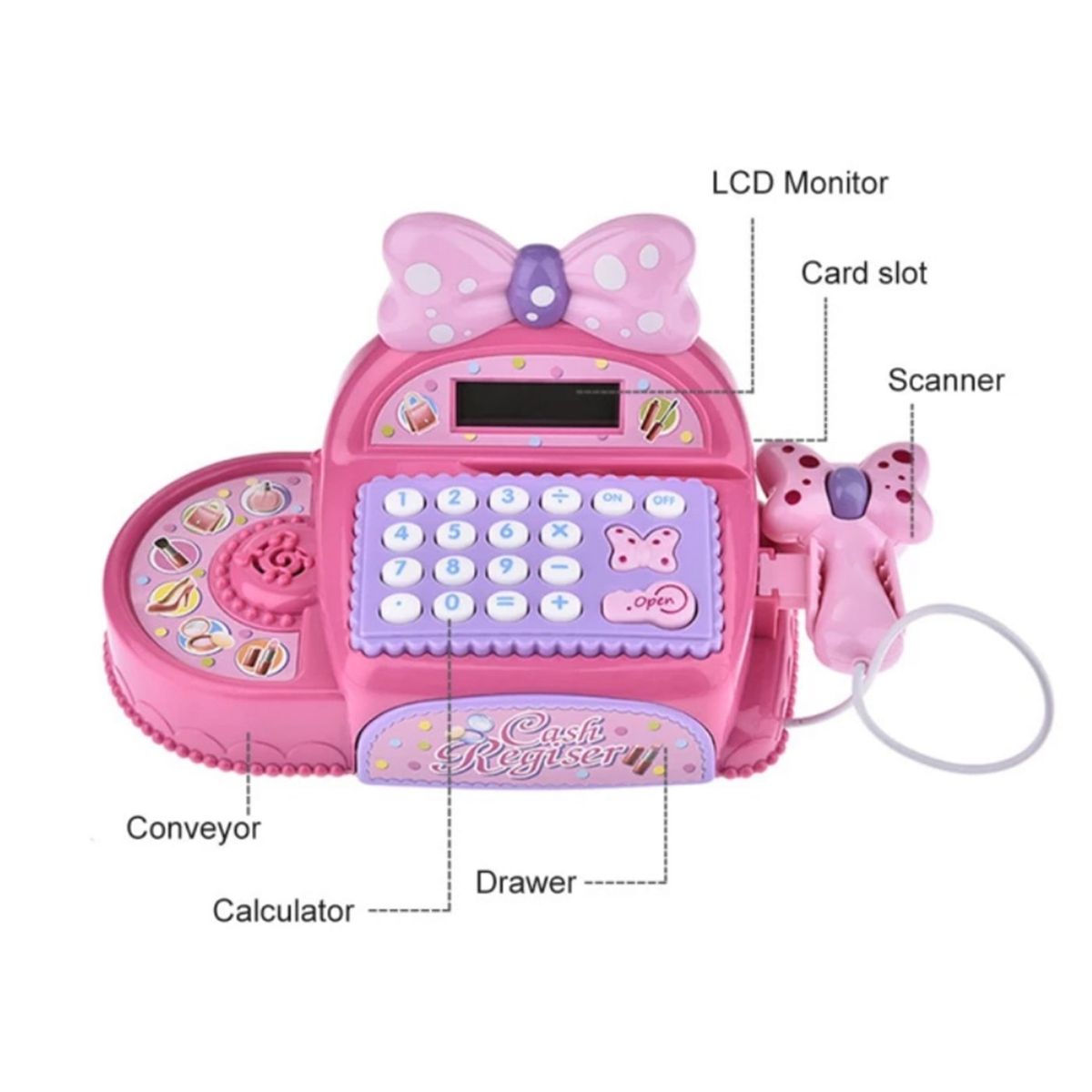 MULTIPLACE COLOMBIA - Caja registradora para niña micrófono accesorios funcionales