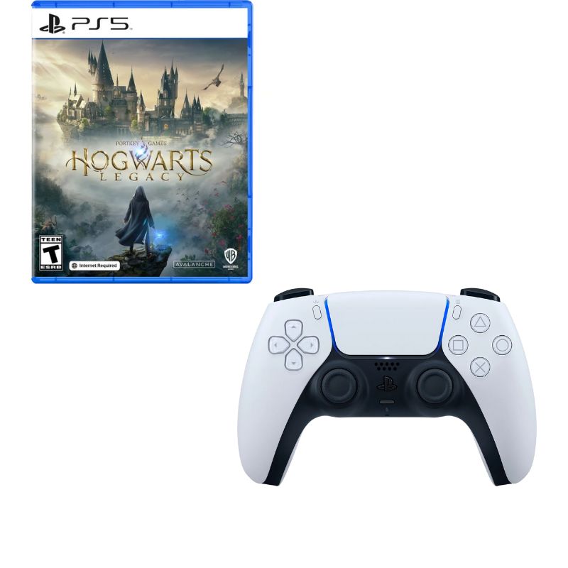 PLAYSTATION - Control Playstation 5 Blanco Con Juego Hogwarts Legacy PS5
