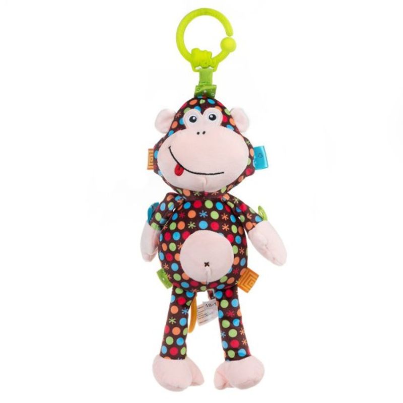 JUGANDO Y EDUCANDO - Juguete Bebe Peluche Mico Sensorial Estimulación Mordedor