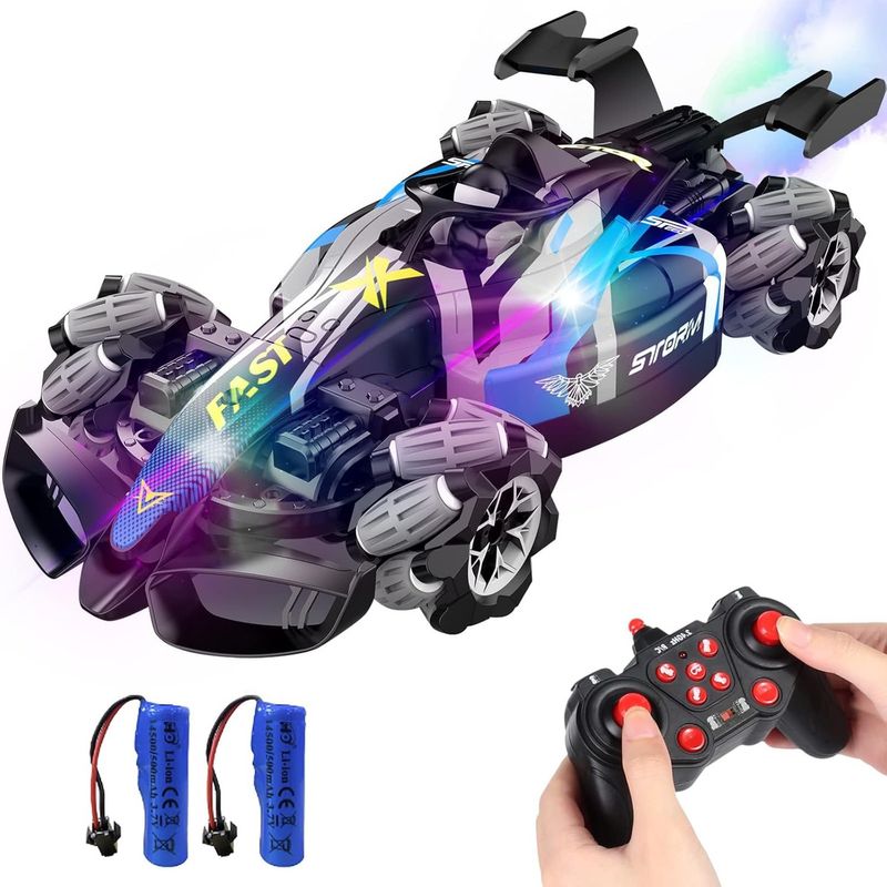 GENERICO - Carro F1 Stunt 360° Spray Doble Control Remoto
