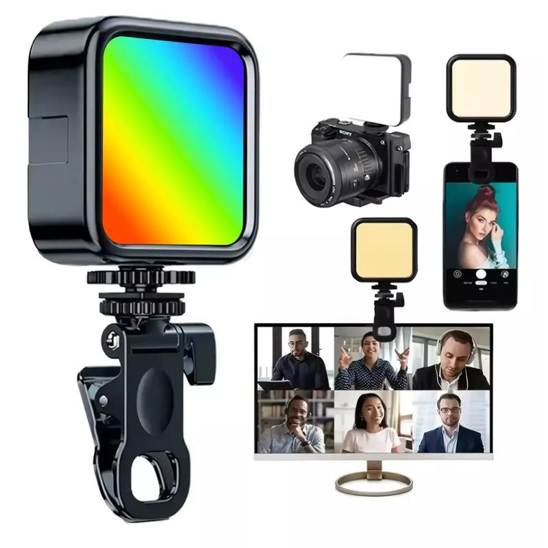 GENERICO - Luz Led Rgb Recargable Con Clip Para Celular