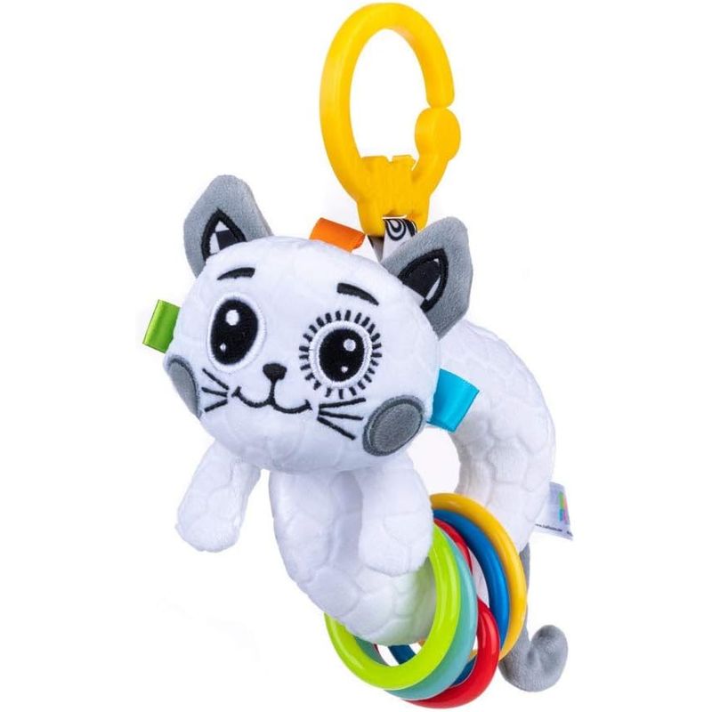 JUGANDO Y EDUCANDO - Juguete Bebé Didáctico Gato Sensorial Estimulación Sonajero